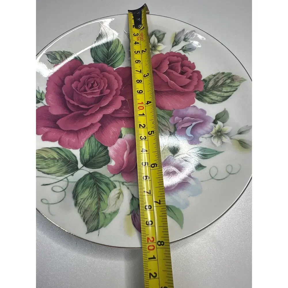The Summertime Collection ROSE Formalities by: Baum Bros 8”plate trimmed in Gold
